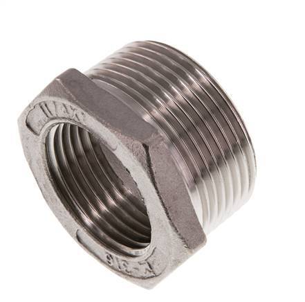 R 1 1/4'' x Rp 1'' M/F RVS Verloopring 16 Bar