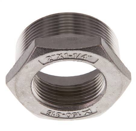 R 2'' x Rp 1 1/4'' M/F RVS Verloopring 16 Bar