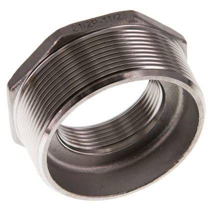 R 2 1/2'' x Rp 1 1/2'' M/F RVS Verloopring 16 Bar