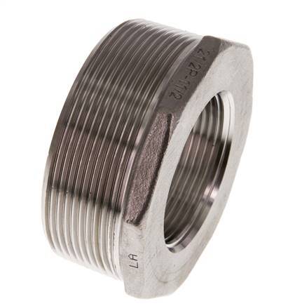 R 2 1/2'' x Rp 1 1/2'' M/F RVS Verloopring 16 Bar