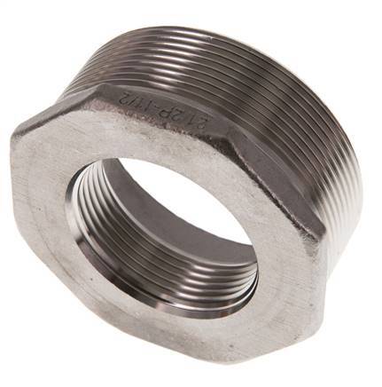 R 2 1/2'' x Rp 1 1/2'' M/F RVS Verloopring 16 Bar
