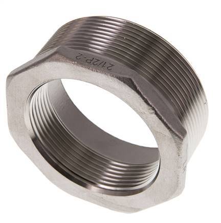 R 2 1/2'' x Rp 2'' M/F RVS Verloopring 16 Bar