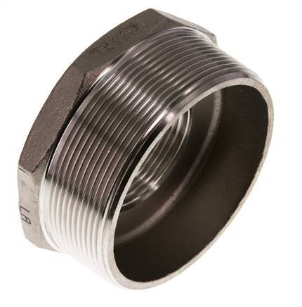 R 3'' x Rp 1 1/2'' M/F RVS Verloopring 16 Bar