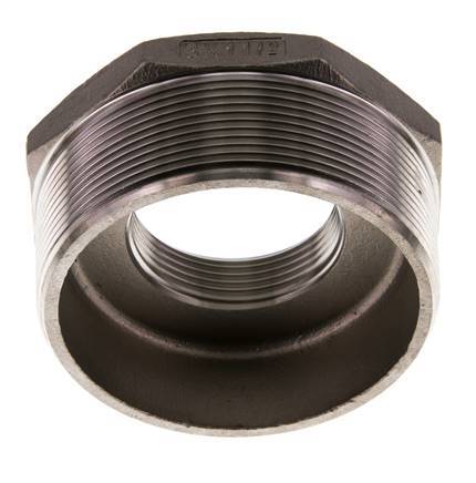 R 3'' x Rp 1 1/2'' M/F RVS Verloopring 16 Bar