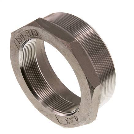R 4'' x Rp 3'' M/F RVS Verloopring 16 Bar