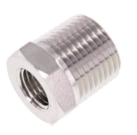 1/2'' NPT x 1/4'' NPT M/F RVS Verloopring 210 Bar - Hydrauliek