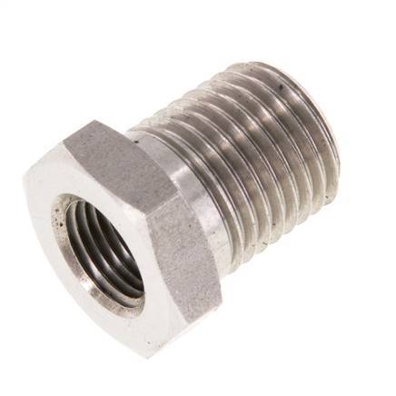 1/4'' NPT x 1/8'' NPT M/F RVS Verloopring 275 Bar - Hydrauliek