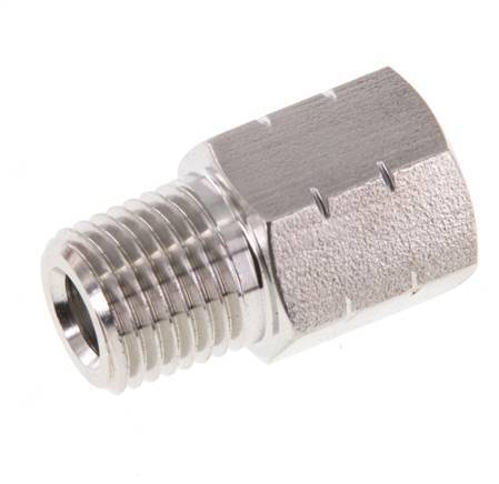 1/4'' NPT x G 1/4'' M/F RVS Verloopring 40 Bar - Hydrauliek