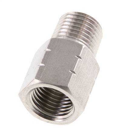 1/4'' NPT x G 1/4'' M/F RVS Verloopring 40 Bar - Hydrauliek