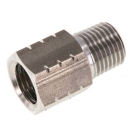 R 1/4'' x 1/4'' NPT M/F RVS Verloopring 40 Bar - Hydrauliek