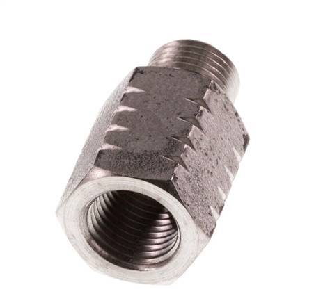 G 1/8'' x 1/8'' NPT M/F RVS Verloopring 40 Bar - Hydrauliek