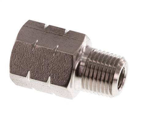 1/8'' NPT x G 1/8'' M/F RVS Verloopring 40 Bar - Hydrauliek