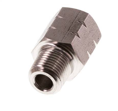 1/8'' NPT x G 1/8'' M/F RVS Verloopring 40 Bar - Hydrauliek