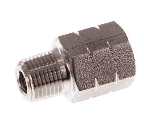 1/8'' NPT x G 1/8'' M/F RVS Verloopring 40 Bar - Hydrauliek