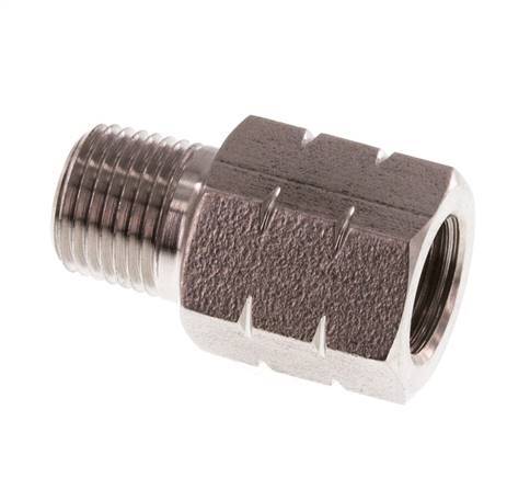 1/8'' NPT x G 1/8'' M/F RVS Verloopring 40 Bar - Hydrauliek