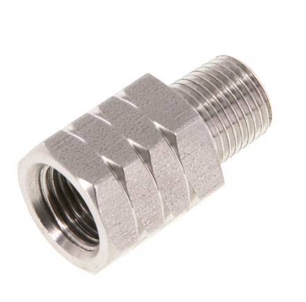 R 1/8'' x 1/8'' NPT M/F RVS Verloopring 40 Bar - Hydrauliek