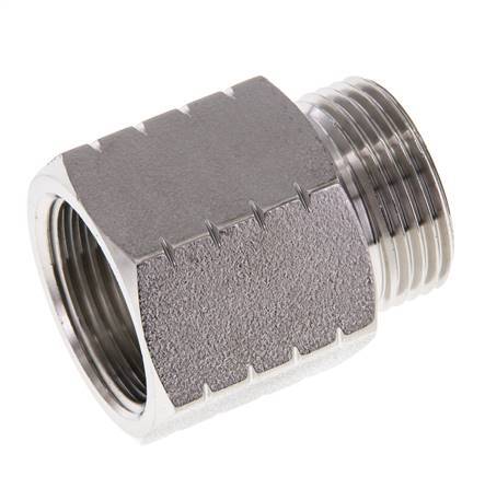 G 3/4'' x 3/4'' NPT M/F RVS Verloopring 40 Bar - Hydrauliek