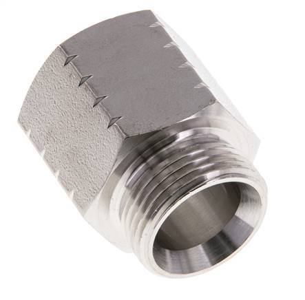 G 3/4'' x 3/4'' NPT M/F RVS Verloopring 40 Bar - Hydrauliek