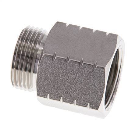G 3/4'' x 3/4'' NPT M/F RVS Verloopring 40 Bar - Hydrauliek
