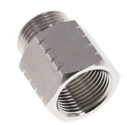 G 3/4'' x 3/4'' NPT M/F RVS Verloopring 40 Bar - Hydrauliek