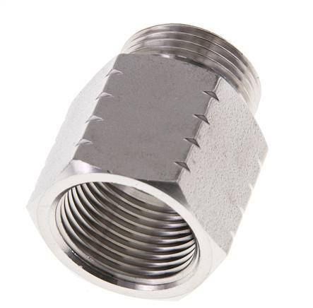 G 3/4'' x 3/4'' NPT M/F RVS Verloopring 40 Bar - Hydrauliek