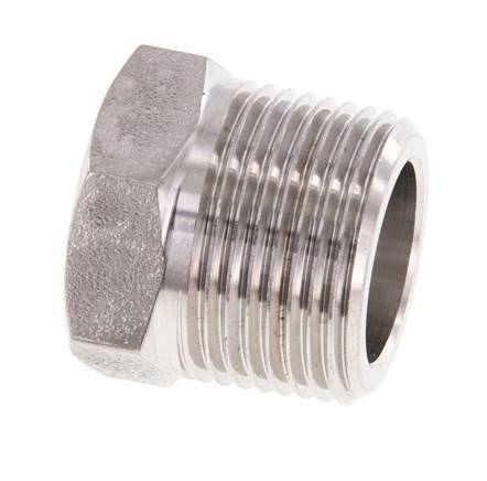 3/4'' NPT x 1/2'' NPT M/F RVS Verloopring 170 Bar - Hydrauliek