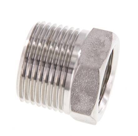 3/4'' NPT x 1/2'' NPT M/F RVS Verloopring 170 Bar - Hydrauliek