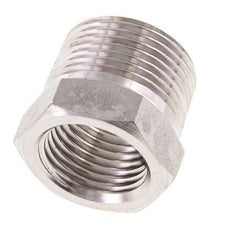 3/4'' NPT x 1/2'' NPT M/F RVS Verloopring 170 Bar - Hydrauliek