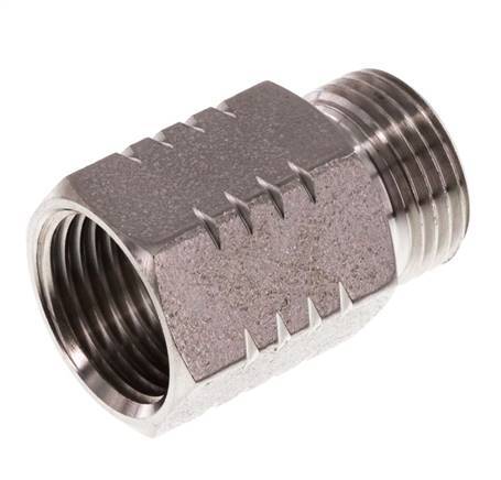 G 3/8'' x 3/8'' NPT M/F RVS Verloopring 40 Bar - Hydrauliek