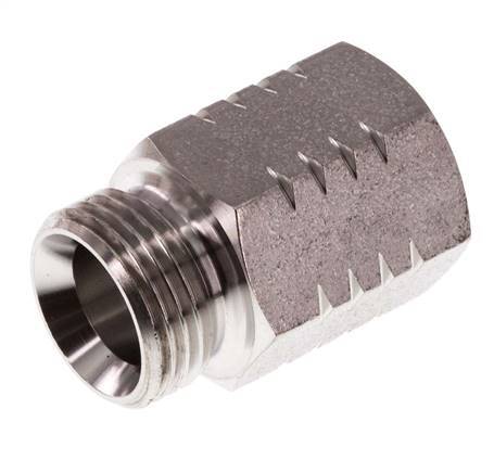G 3/8'' x 3/8'' NPT M/F RVS Verloopring 40 Bar - Hydrauliek