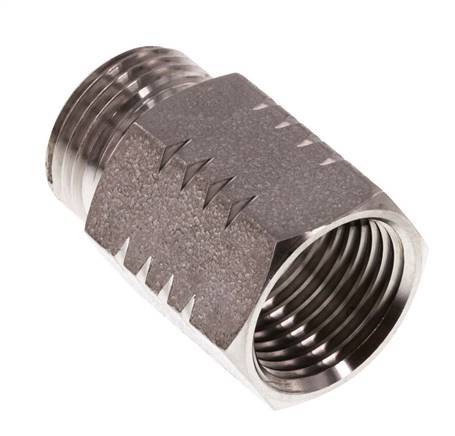 G 3/8'' x 3/8'' NPT M/F RVS Verloopring 40 Bar - Hydrauliek
