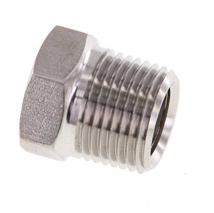 3/8'' NPT x 1/4'' NPT M/F RVS Verloopring 210 Bar - Hydrauliek