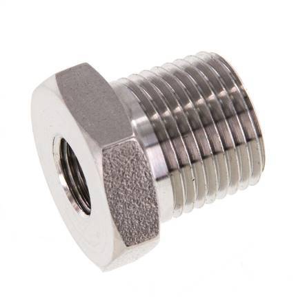 3/8'' NPT x 1/8'' NPT M/F RVS Verloopring 210 Bar - Hydrauliek