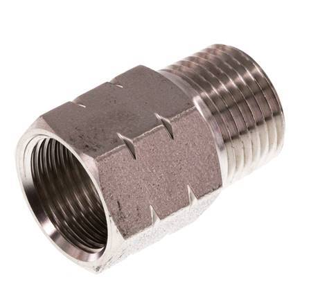 3/8'' NPT x G 3/8'' M/F RVS Verloopring 40 Bar - Hydrauliek