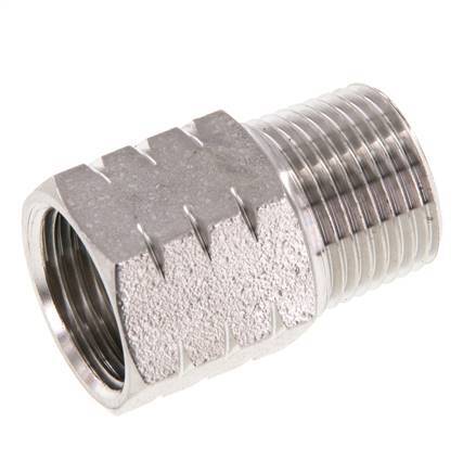 R 3/8'' x 3/8'' NPT M/F RVS Verloopring 40 Bar - Hydrauliek