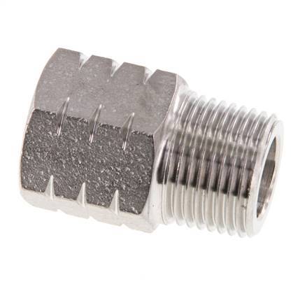 R 3/8'' x 3/8'' NPT M/F RVS Verloopring 40 Bar - Hydrauliek