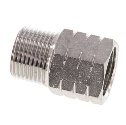R 3/8'' x 3/8'' NPT M/F RVS Verloopring 40 Bar - Hydrauliek