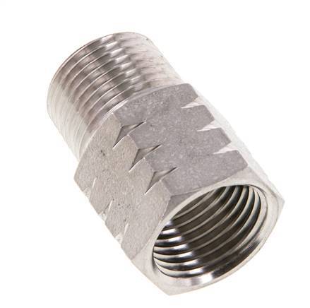 R 3/8'' x 3/8'' NPT M/F RVS Verloopring 40 Bar - Hydrauliek