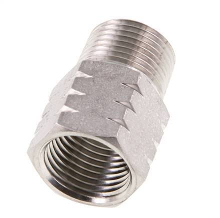 R 3/8'' x 3/8'' NPT M/F RVS Verloopring 40 Bar - Hydrauliek