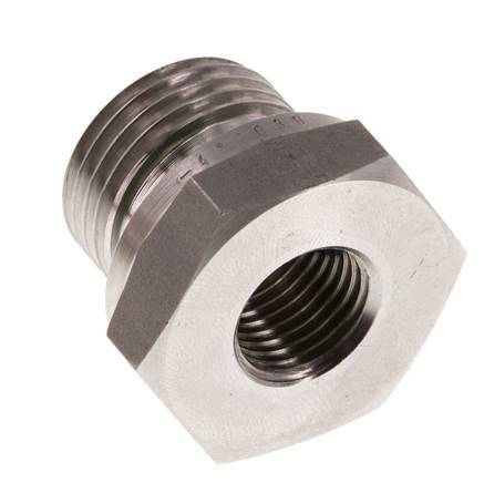 G 1/2'' x G 1/4'' M/F RVS Neusstuk 630 Bar - Hydrauliek