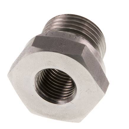 G 1/2'' x G 1/4'' M/F RVS Neusstuk 630 Bar - Hydrauliek