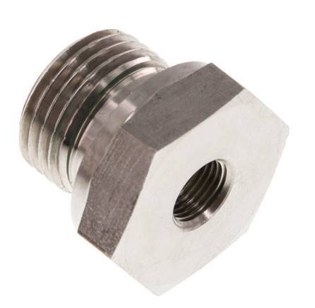 G 1/2'' x G 1/8'' M/F Stainless steel Reducing Adapter 630 Bar - Hydraulic