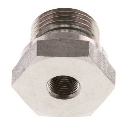 G 1/2'' x G 1/8'' M/F Stainless steel Reducing Adapter 630 Bar - Hydraulic