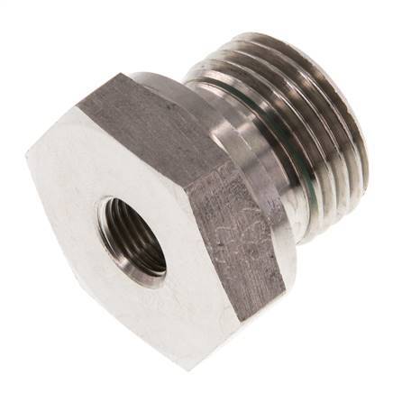 G 1/2'' x G 1/8'' M/F Stainless steel Reducing Adapter 630 Bar - Hydraulic