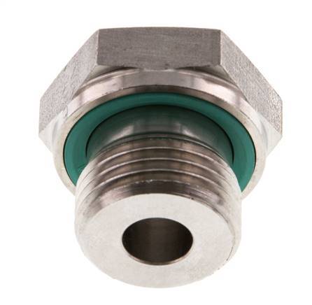 G 1/2'' x G 1/8'' M/F RVS Neusstuk 630 Bar - Hydrauliek