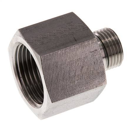 G 1/2'' x G 1'' M/F RVS Neusstuk 400 Bar - Hydrauliek