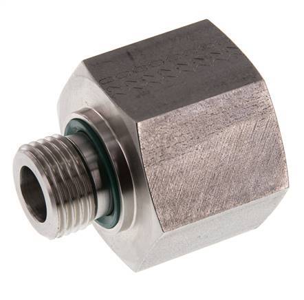 G 1/2'' x G 1'' M/F RVS Neusstuk 400 Bar - Hydrauliek