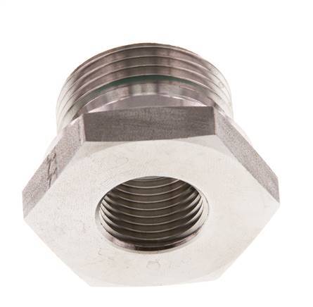 G 1'' x G 1/2'' M/F RVS Neusstuk 400 Bar - Hydrauliek