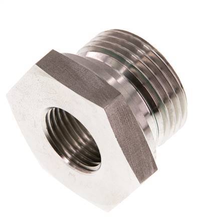 G 1'' x G 1/2'' M/F RVS Neusstuk 400 Bar - Hydrauliek