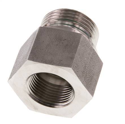 G 1'' x G 3/4'' M/F RVS Neusstuk 400 Bar - Hydrauliek